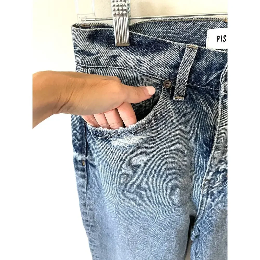 Pistola Anthropologie Way High Rise Straight Denim Jeans Blue Size 26 NEW